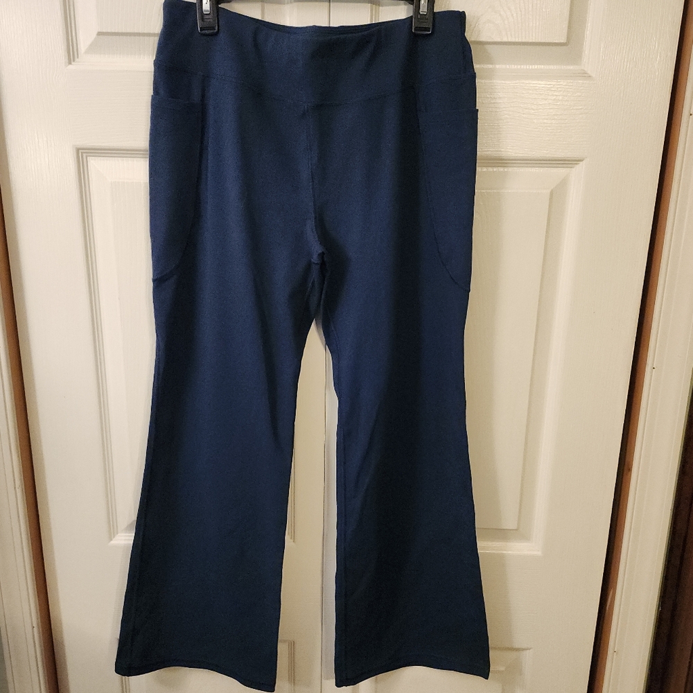 HEATHYOGA Bootcut High Waist Pocketed Dry Wick Active Workout Emerald Pants XXL